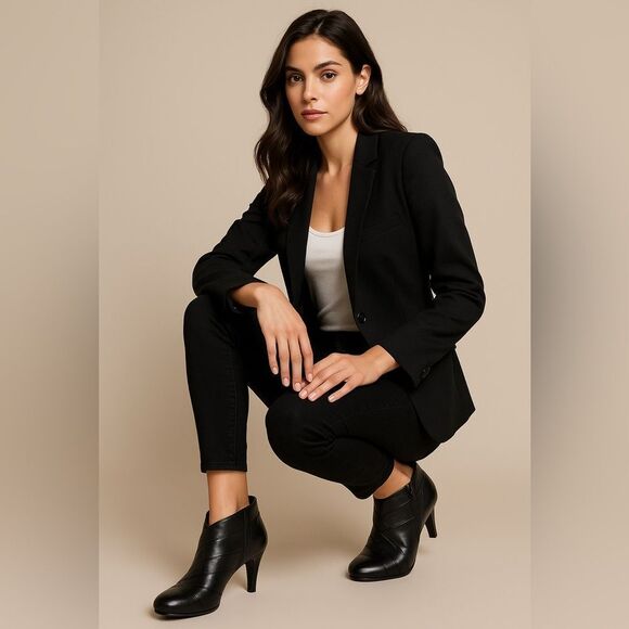 🖤 United Nude Black Leather Zip Ankle Booties – Size 37 (US 6.5-7) - Picture 1 of 7